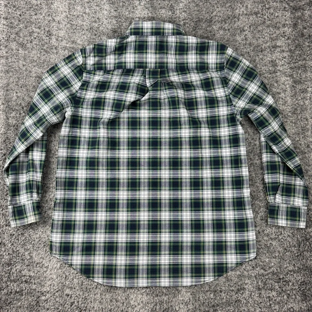 Ralph Lauren Plaid Button Down Shirt Kids Youth XL 18-20 Green Blue‎ Long Sleeve